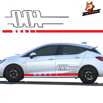 Gloss Auto Side Car Sticker for Opel Astra Sides 001 MK6 Side Decals Vinyl Graphics Stickers Car Styling